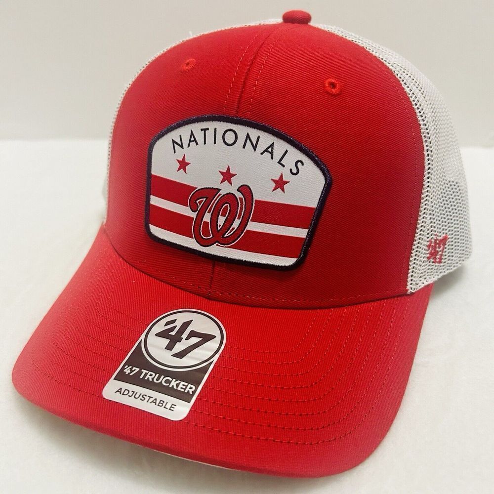 '47 Brand Washington Nationals Region Patch Trucker Adjustable Hat Snapback Red
